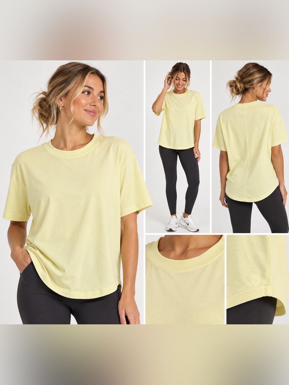 CALIA Everyday Relaxed Tee Women's XL Lemon Sorbet Yellow Oversized Short Sleeve